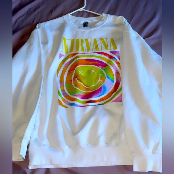 Sweaters - BRAND NEW NEVER WORN White Nirvana Sweatshirt